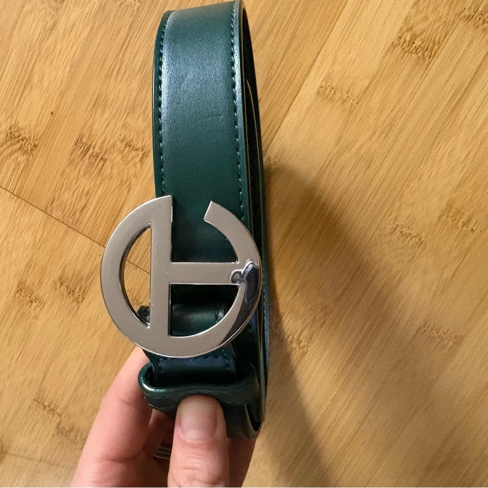 Telfar Forest Green Belt with Silver Logo Buckle - Picture 5 of 8
